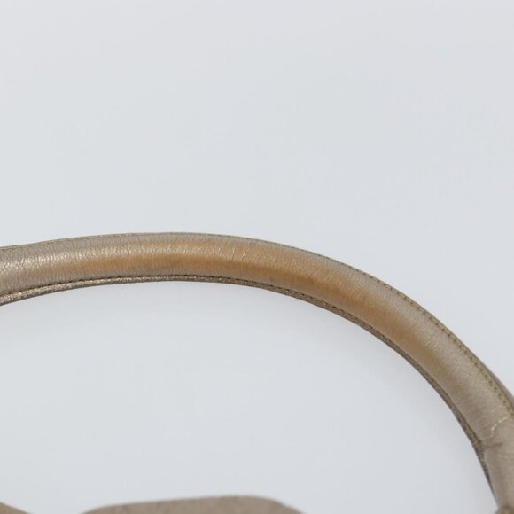 Authentic Salvatore Ferragamo Vala Shoulder Bag Leather Beige Gold - Picture 15 of 16